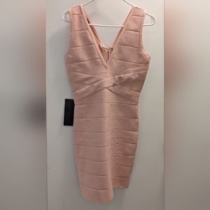Bebe dress | Bebe V neck bandage mini dress | Color: Light Pink | Size: M |